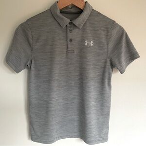 Under Armour Boys HeatGear Golf Polo Shirt Gray and Black Size Large